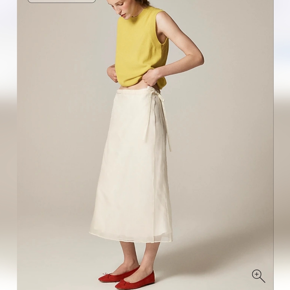 J. Crew Collection Wrap Skirt in Silk Organza - Ivory Lace
